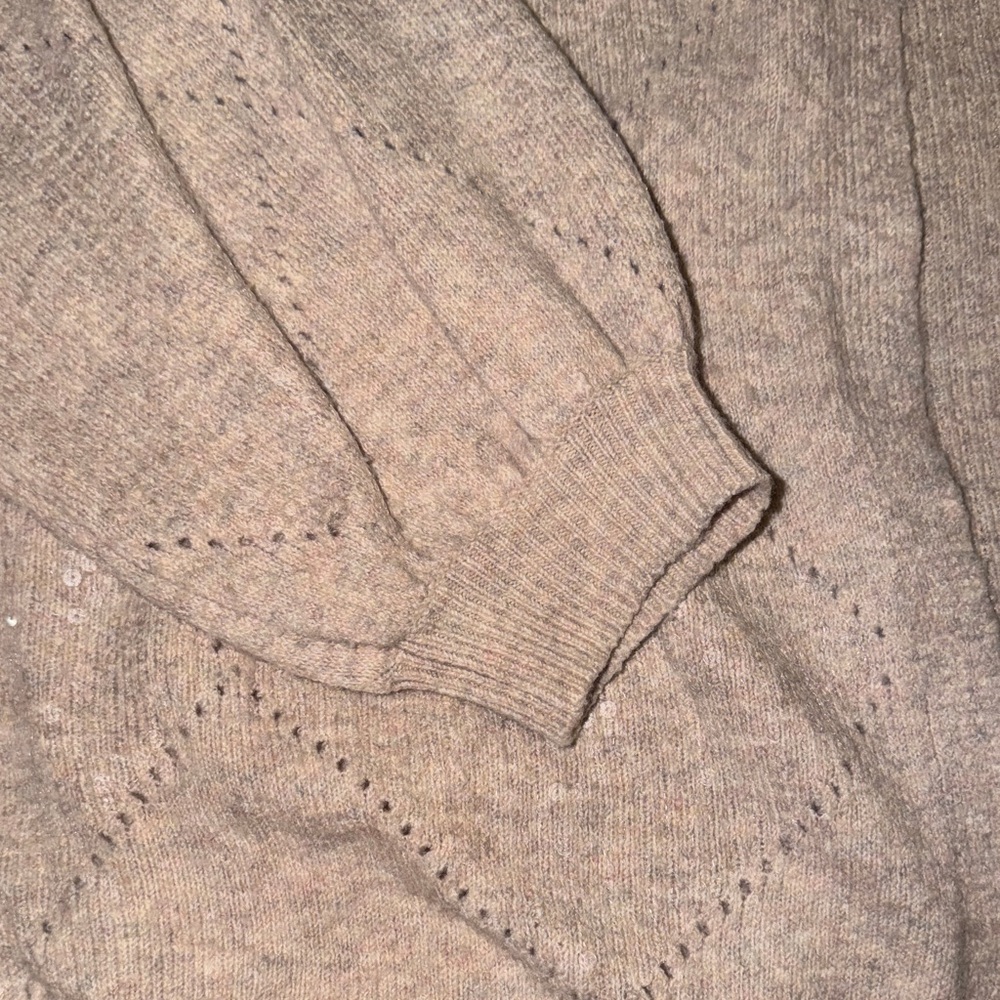 Set of 2 pieces LC Lauren Conrad Beige Cream Sweater open cardigan 1x and tank